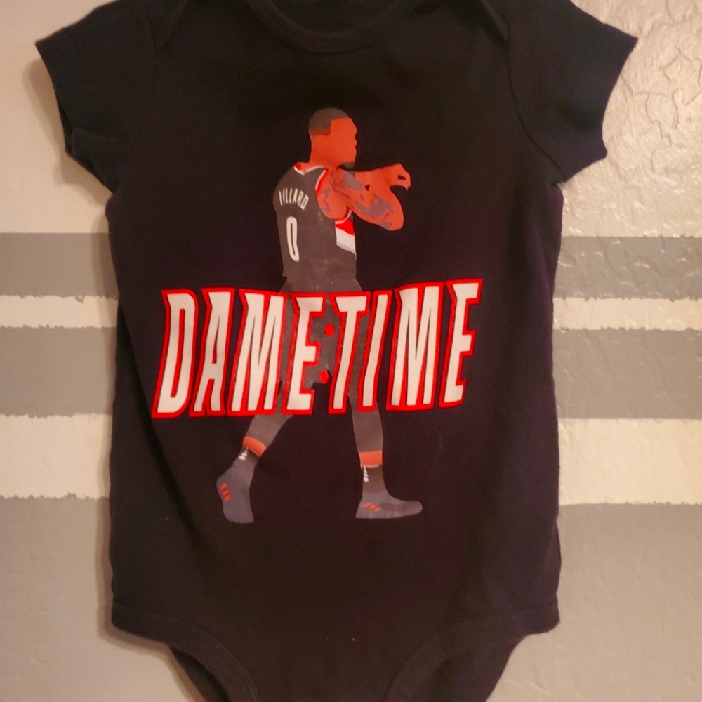 Damian Lillard Portland Trail Blazers Dame Time Infant Bodysuit Black Onesie
